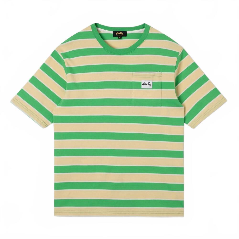 NEW STAN RAY unisex stripe tee in island green/ sunlight